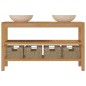 vidaXL Waschtisch Massivholz Teak mit Waschbecken Marmor Creme vidaXL Waschtisch Massivholz Teak mit Waschbecken Marmor Creme