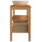 vidaXL Waschtisch Massivholz Teak mit Waschbecken Marmor Creme vidaXL Waschtisch Massivholz Teak mit Waschbecken Marmor Creme