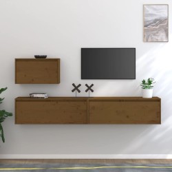 vidaXL TV-Schränke 3 Stk. Honigbraun Massivholz Kiefer