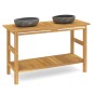 vidaXL Waschtisch mit Flussstein-Waschbecken Massivholz Teak vidaXL Waschtisch mit Flussstein-Waschbecken Massivholz Teak