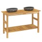 vidaXL Waschtisch mit Flussstein-Waschbecken Massivholz Teak vidaXL Waschtisch mit Flussstein-Waschbecken Massivholz Teak