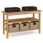 vidaXL Waschtisch mit Schwarzen Marmorbecken Massivholz Teak vidaXL Waschtisch mit Schwarzen Marmorbecken Massivholz Teak