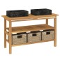 vidaXL Waschtisch mit Schwarzen Marmorbecken Massivholz Teak vidaXL Waschtisch mit Schwarzen Marmorbecken Massivholz Teak