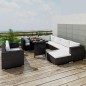 vidaXL 10-tlg. Garten-Lounge-Set mit Auflagen Poly Rattan Schwarz vidaXL 10-tlg. Garten-Lounge-Set mit Auflagen Poly Rattan Schwarz