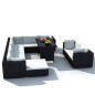 vidaXL 10-tlg. Garten-Lounge-Set mit Auflagen Poly Rattan Schwarz vidaXL 10-tlg. Garten-Lounge-Set mit Auflagen Poly Rattan Schwarz