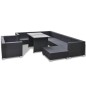 vidaXL 10-tlg. Garten-Lounge-Set mit Auflagen Poly Rattan Schwarz vidaXL 10-tlg. Garten-Lounge-Set mit Auflagen Poly Rattan Schwarz