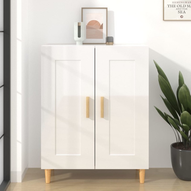 vidaXL Sideboard Hochglanz-Weiß 69,5x34x90 cm Holzwerkstoff vidaXL Sideboard Hochglanz-Weiß 69,5x34x90 cm Holzwerkstoff