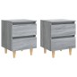 vidaXL Nachttisch mit Massivholz-Beinen 2 Stk. Grau Sonoma 40x35x50cm vidaXL Nachttisch mit Massivholz-Beinen 2 Stk. Grau Sonoma 40x35x50cm