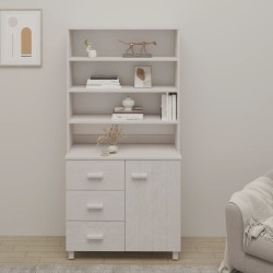 vidaXL Highboard HAMAR Massivholz Kiefer Weiß