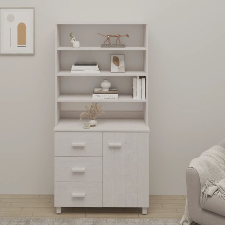 vidaXL Highboard HAMAR Massivholz Kiefer Weiß