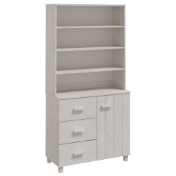 vidaXL Highboard HAMAR Massivholz Kiefer Weiß