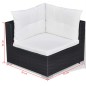 vidaXL 10-tlg. Garten-Lounge-Set mit Auflagen Poly Rattan Schwarz vidaXL 10-tlg. Garten-Lounge-Set mit Auflagen Poly Rattan Schwarz