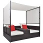 vidaXL Gartenbett mit Baldachin Braun 190×130 cm Poly Rattan vidaXL Gartenbett mit Baldachin Braun 190×130 cm Poly Rattan