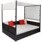 vidaXL Gartenbett mit Baldachin Braun 190×130 cm Poly Rattan vidaXL Gartenbett mit Baldachin Braun 190×130 cm Poly Rattan