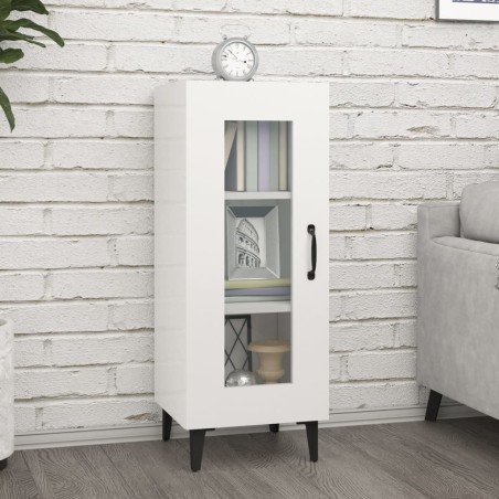 vidaXL Sideboard Hochglanz-Weiß 34,5x34x90 cm Holzwerkstoff