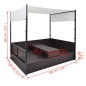 vidaXL Gartenbett mit Baldachin Braun 190×130 cm Poly Rattan vidaXL Gartenbett mit Baldachin Braun 190×130 cm Poly Rattan