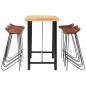 vidaXL 7-tlg. Bar-Set Akazie Massivholz und Echtleder vidaXL 7-tlg. Bar-Set Akazie Massivholz und Echtleder