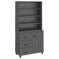 vidaXL Highboard HAMAR Massivholz Kiefer Dunkelgrau vidaXL Highboard HAMAR Massivholz Kiefer Dunkelgrau