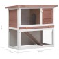 vidaXL Kaninchenstall 1 Tür Braun Holz vidaXL Kaninchenstall 1 Tür Braun Holz