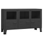 vidaXL Industrial Sideboard Schwarz 105x35x62 cm Metall und Glas vidaXL Industrial Sideboard Schwarz 105x35x62 cm Metall und Glas