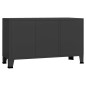 vidaXL Industrial Sideboard Schwarz 105x35x62 cm Metall und Glas vidaXL Industrial Sideboard Schwarz 105x35x62 cm Metall und Glas
