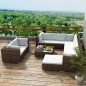 10-tlg. Garten-Lounge-Set mit Auflagen Poly Rattan Braun 10-tlg. Garten-Lounge-Set mit Auflagen Poly Rattan Braun
