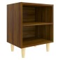 vidaXL Nachttisch mit Massivholz-Beinen Braun Eichen-Optik 40x30x50 cm vidaXL Nachttisch mit Massivholz-Beinen Braun Eichen-Optik 40x30x50 cm