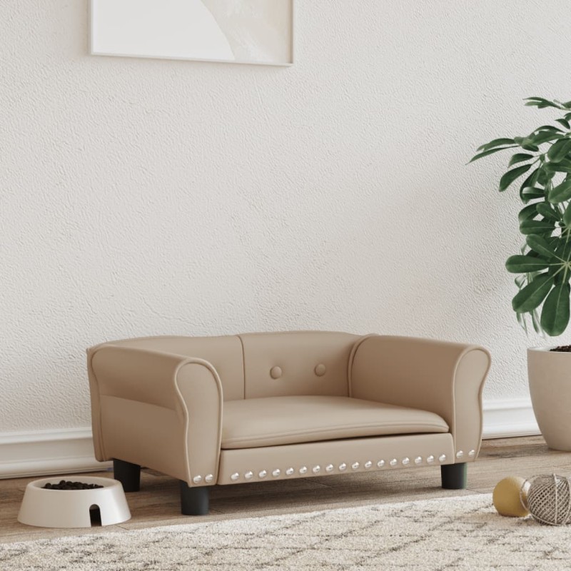 vidaXL Hundebett Cappuccino-Braun 70x45x30 cm Kunstleder vidaXL Hundebett Cappuccino-Braun 70x45x30 cm Kunstleder