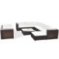 10-tlg. Garten-Lounge-Set mit Auflagen Poly Rattan Braun 10-tlg. Garten-Lounge-Set mit Auflagen Poly Rattan Braun