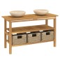 vidaXL Waschtisch mit Creme Marmorbecken Massivholz Teak vidaXL Waschtisch mit Creme Marmorbecken Massivholz Teak