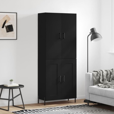 Highboard Schwarz 69,5x34x180 cm Holzwerkstoff