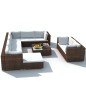10-tlg. Garten-Lounge-Set mit Auflagen Poly Rattan Braun 10-tlg. Garten-Lounge-Set mit Auflagen Poly Rattan Braun