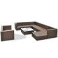 10-tlg. Garten-Lounge-Set mit Auflagen Poly Rattan Braun 10-tlg. Garten-Lounge-Set mit Auflagen Poly Rattan Braun