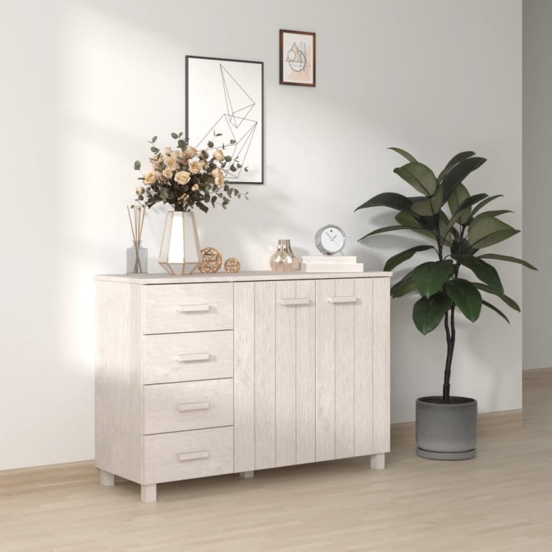 vidaXL Sideboard HAMAR Weiß 113x40x80 cm Massivholz Kiefer vidaXL Sideboard HAMAR Weiß 113x40x80 cm Massivholz Kiefer