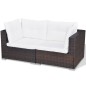 10-tlg. Garten-Lounge-Set mit Auflagen Poly Rattan Braun 10-tlg. Garten-Lounge-Set mit Auflagen Poly Rattan Braun