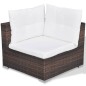 10-tlg. Garten-Lounge-Set mit Auflagen Poly Rattan Braun 10-tlg. Garten-Lounge-Set mit Auflagen Poly Rattan Braun