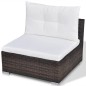 10-tlg. Garten-Lounge-Set mit Auflagen Poly Rattan Braun 10-tlg. Garten-Lounge-Set mit Auflagen Poly Rattan Braun