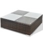 10-tlg. Garten-Lounge-Set mit Auflagen Poly Rattan Braun 10-tlg. Garten-Lounge-Set mit Auflagen Poly Rattan Braun