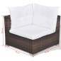 10-tlg. Garten-Lounge-Set mit Auflagen Poly Rattan Braun 10-tlg. Garten-Lounge-Set mit Auflagen Poly Rattan Braun