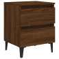 vidaXL Nachttisch mit Metallbeinen Braun Eichen-Optik 40x35x50 cm vidaXL Nachttisch mit Metallbeinen Braun Eichen-Optik 40x35x50 cm