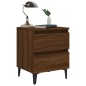 vidaXL Nachttisch mit Metallbeinen Braun Eichen-Optik 40x35x50 cm vidaXL Nachttisch mit Metallbeinen Braun Eichen-Optik 40x35x50 cm