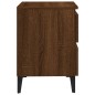 vidaXL Nachttisch mit Metallbeinen Braun Eichen-Optik 40x35x50 cm vidaXL Nachttisch mit Metallbeinen Braun Eichen-Optik 40x35x50 cm