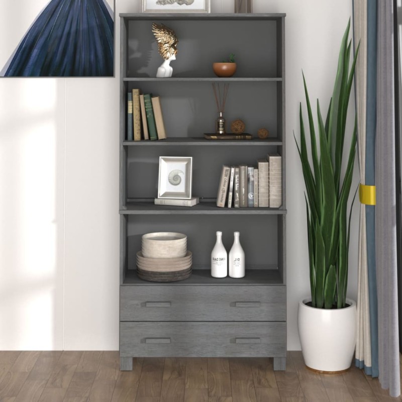 vidaXL Highboard HAMAR Massivholz Kiefer Dunkelgrau vidaXL Highboard HAMAR Massivholz Kiefer Dunkelgrau