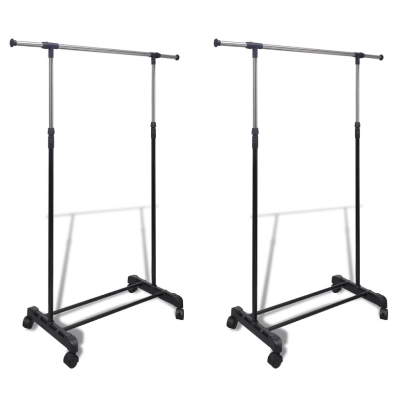 vidaXL Verstellbare Kleiderständer 2 Stk. 1 Kleiderstange vidaXL Verstellbare Kleiderständer 2 Stk. 1 Kleiderstange