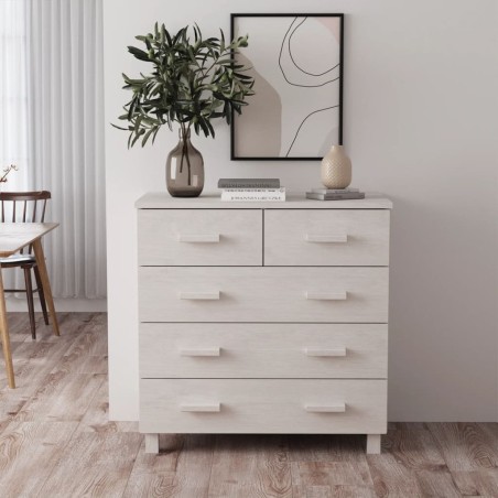 vidaXL Sideboard HAMAR Weiß 79x40x80 cm Massivholz Kiefer
