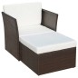 Gartensessel mit Fußhocker Poly Rattan Braun Gartensessel mit Fußhocker Poly Rattan Braun