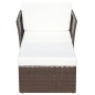 Gartensessel mit Fußhocker Poly Rattan Braun Gartensessel mit Fußhocker Poly Rattan Braun