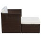 Gartensessel mit Fußhocker Poly Rattan Braun Gartensessel mit Fußhocker Poly Rattan Braun
