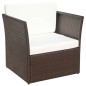 Gartensessel mit Fußhocker Poly Rattan Braun Gartensessel mit Fußhocker Poly Rattan Braun