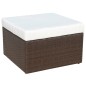 Gartensessel mit Fußhocker Poly Rattan Braun Gartensessel mit Fußhocker Poly Rattan Braun